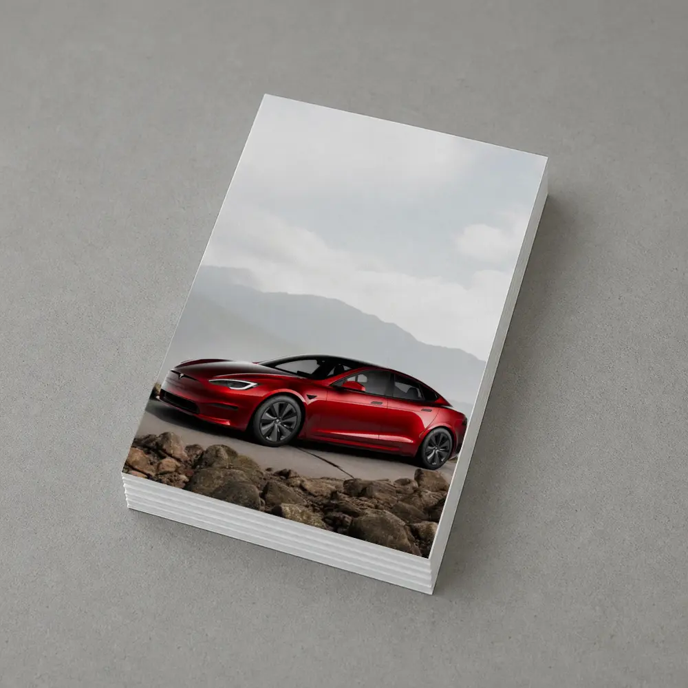 Tesla Model S Red Mountain Road Scene – Postcards