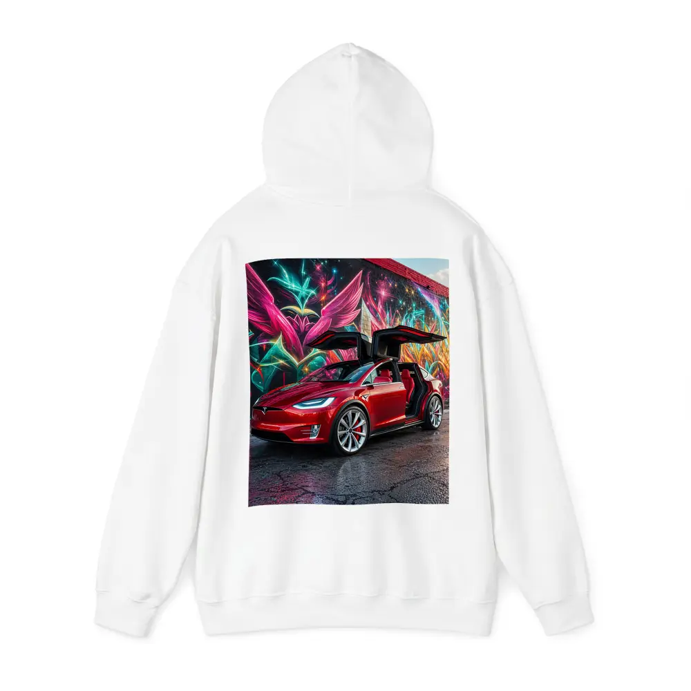 Tesla Model X Red Falcon Wings Graffiti Wall – Hoodies