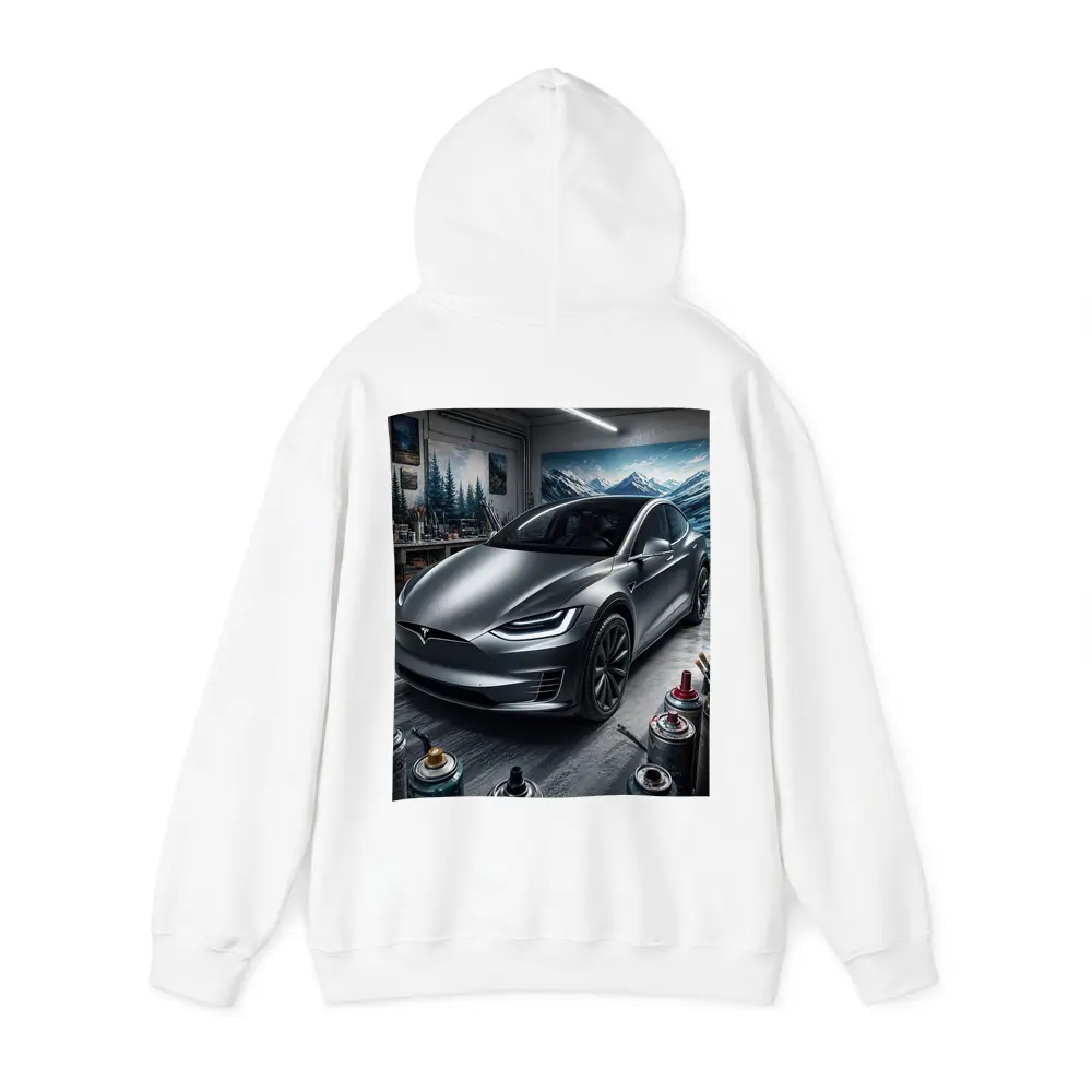 Tesla Model X Silver Car Art Studio – Hoodies