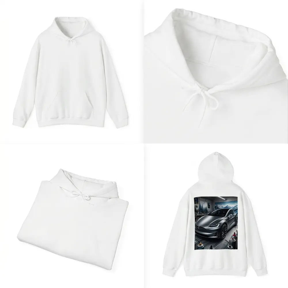 Tesla Model X Silver Car Art Studio – Hoodies