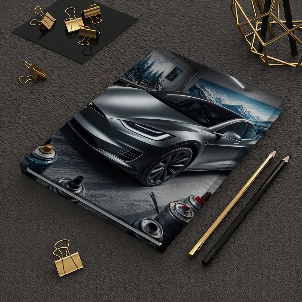 Tesla Model X Silver Car Art Studio – Notebooks