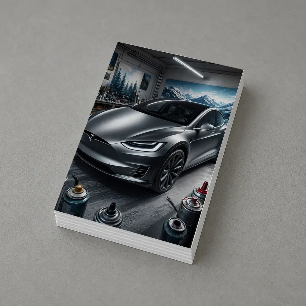 Tesla Model X Silver Car Art Studio – Postcards