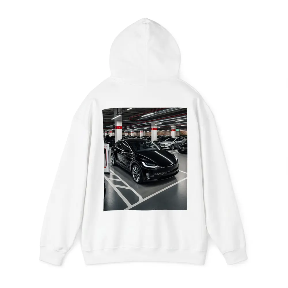 Tesla Model X Black Supercharger Parking Garage – Hoodies