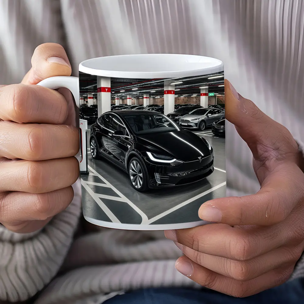Tesla Model X Black Supercharger Parking Garage – Mugs