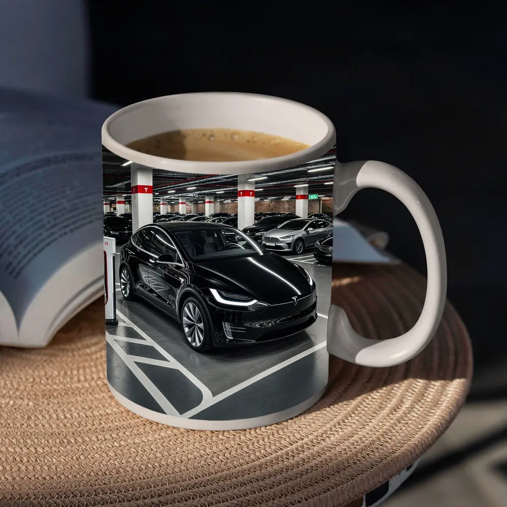 Tesla Model X Black Supercharger Parking Garage – Mugs