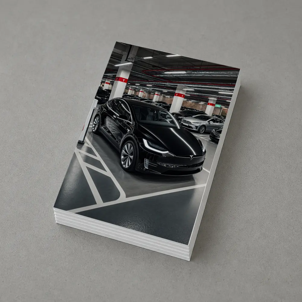 Tesla Model X Black Supercharger Parking Garage – Postcards