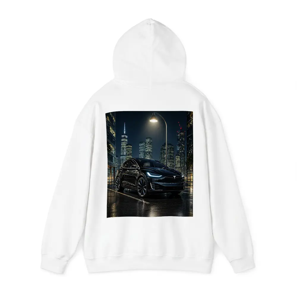 Tesla Model X Black City Night Street – Hoodies