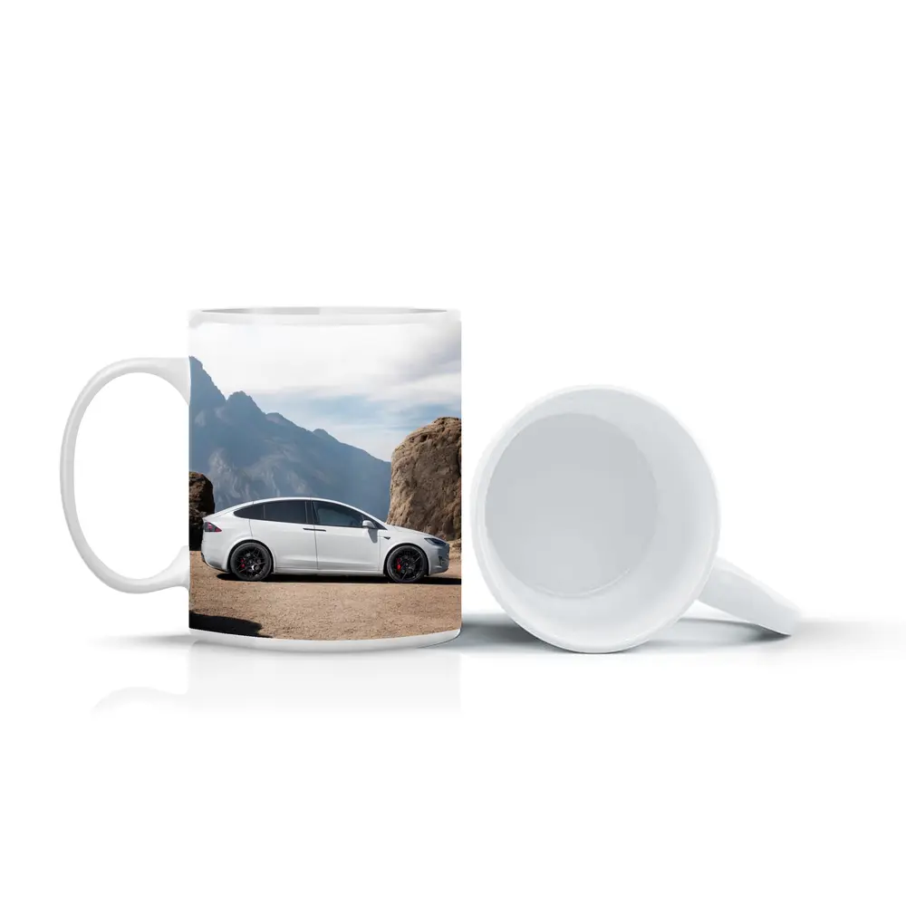 Tesla Model X Silver Rocky Mountain Overlook – Mugs