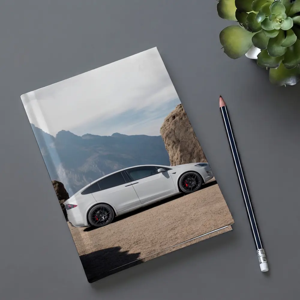 Tesla Model X Silver Rocky Mountain Overlook – Notebooks