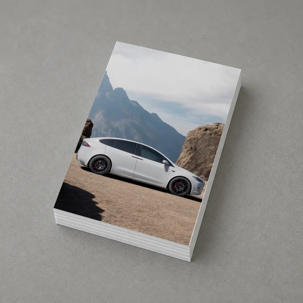 Tesla Model X Silver Rocky Mountain Overlook – Postcards