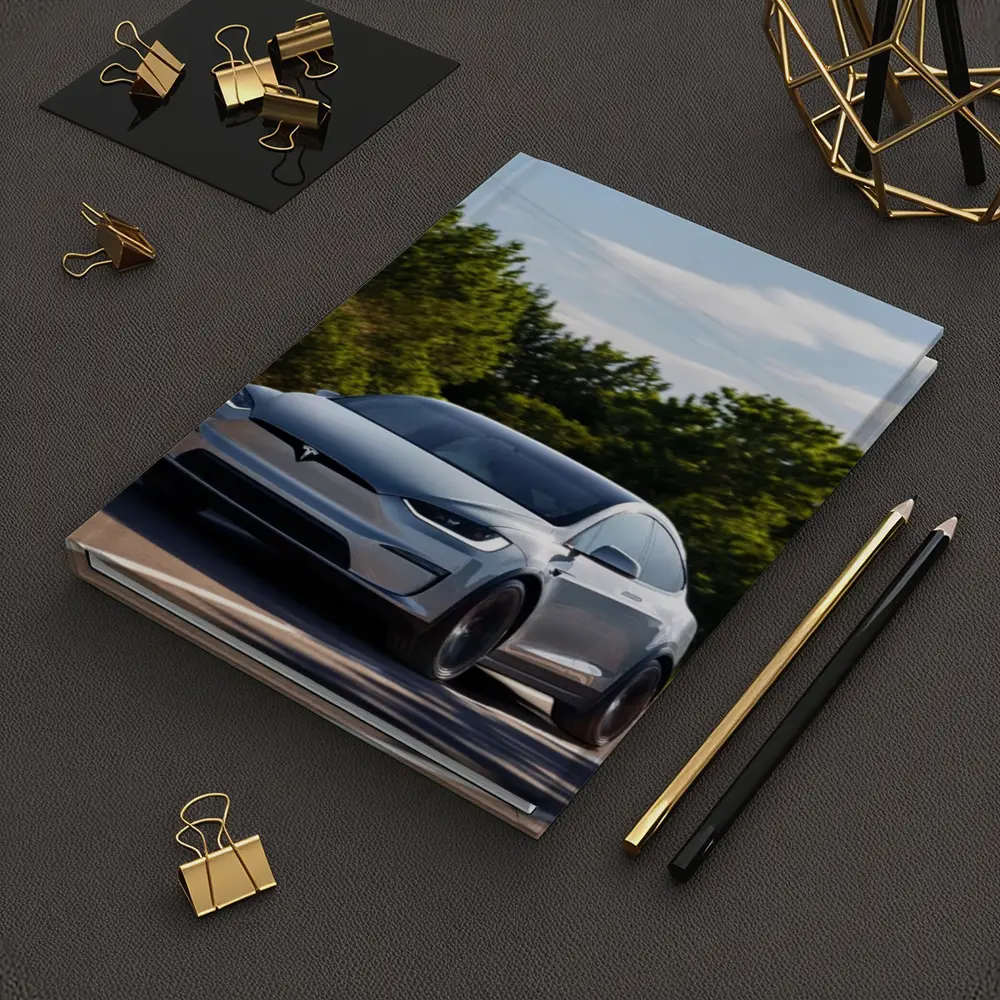 Tesla Model X Driving On Sunny Road – Notebooks
