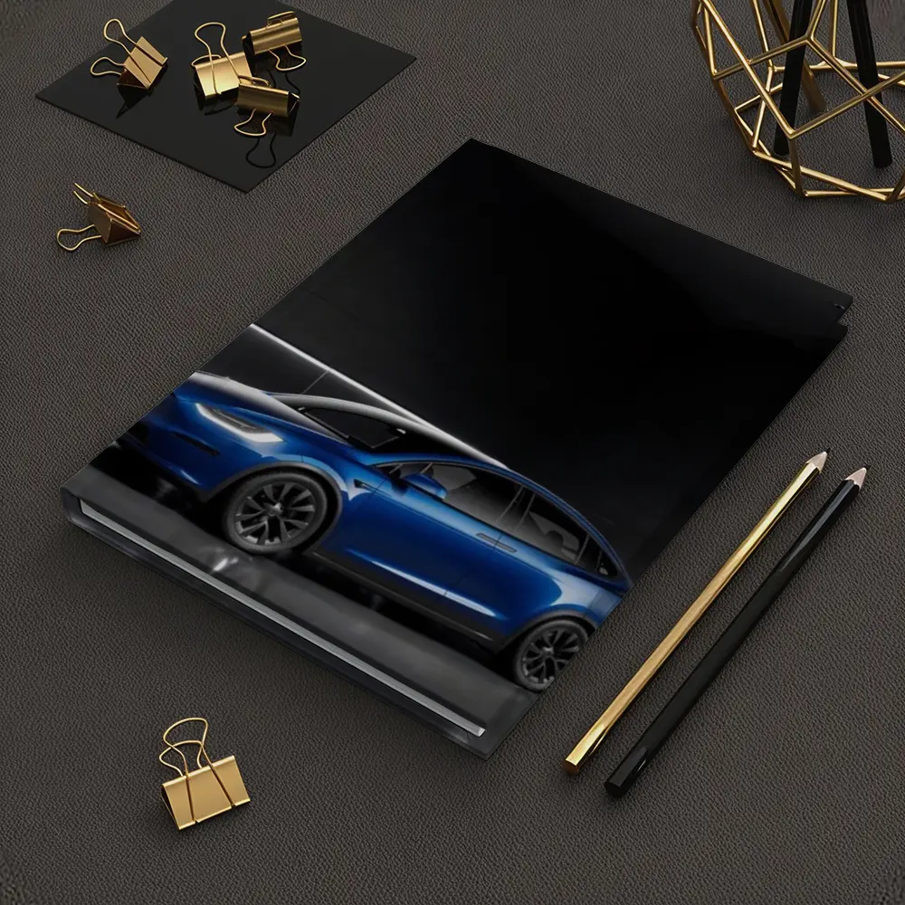 Tesla Model X Blue Dark Studio Background – Notebooks