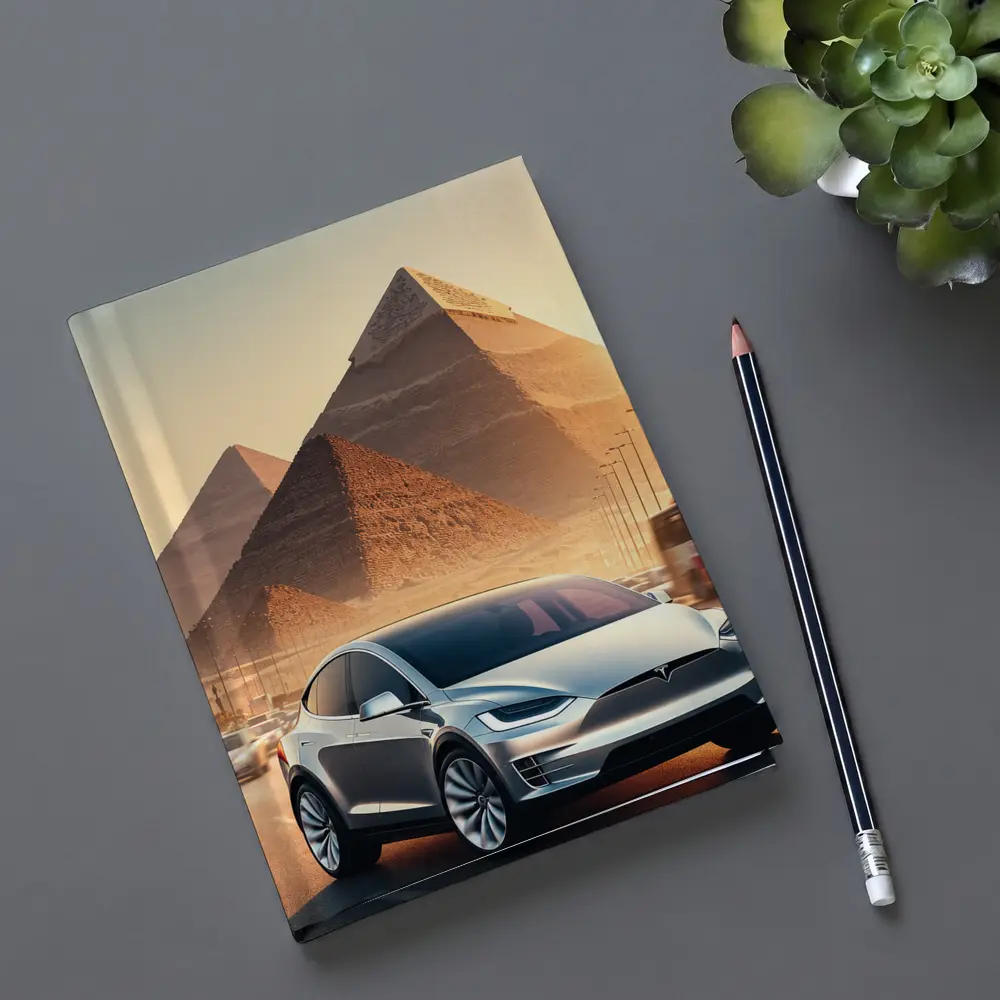 Tesla Model X Cairo Egypt Pyramids Sunset – Notebooks