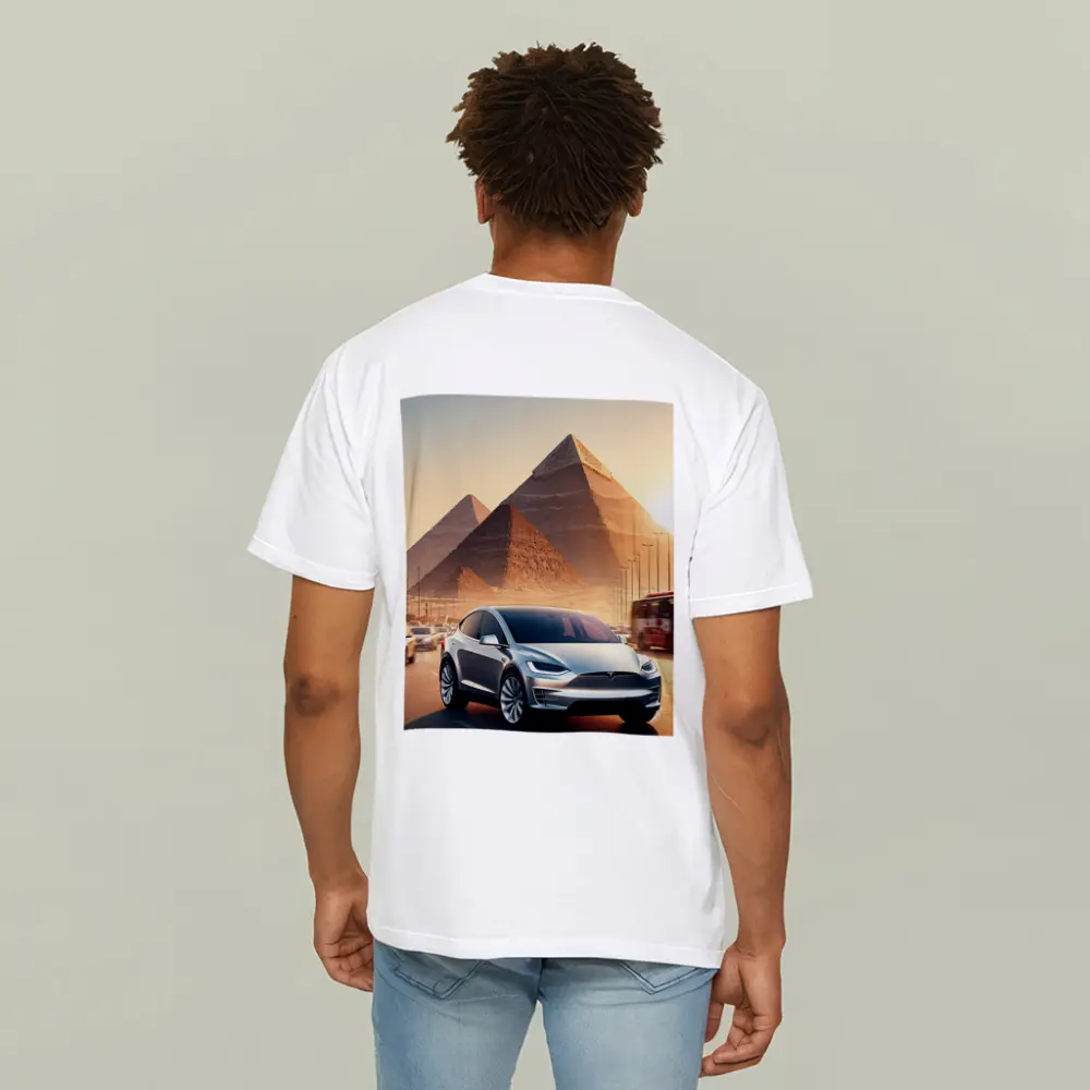 Tesla Model X Cairo Egypt Pyramids Sunset – T-Shirts