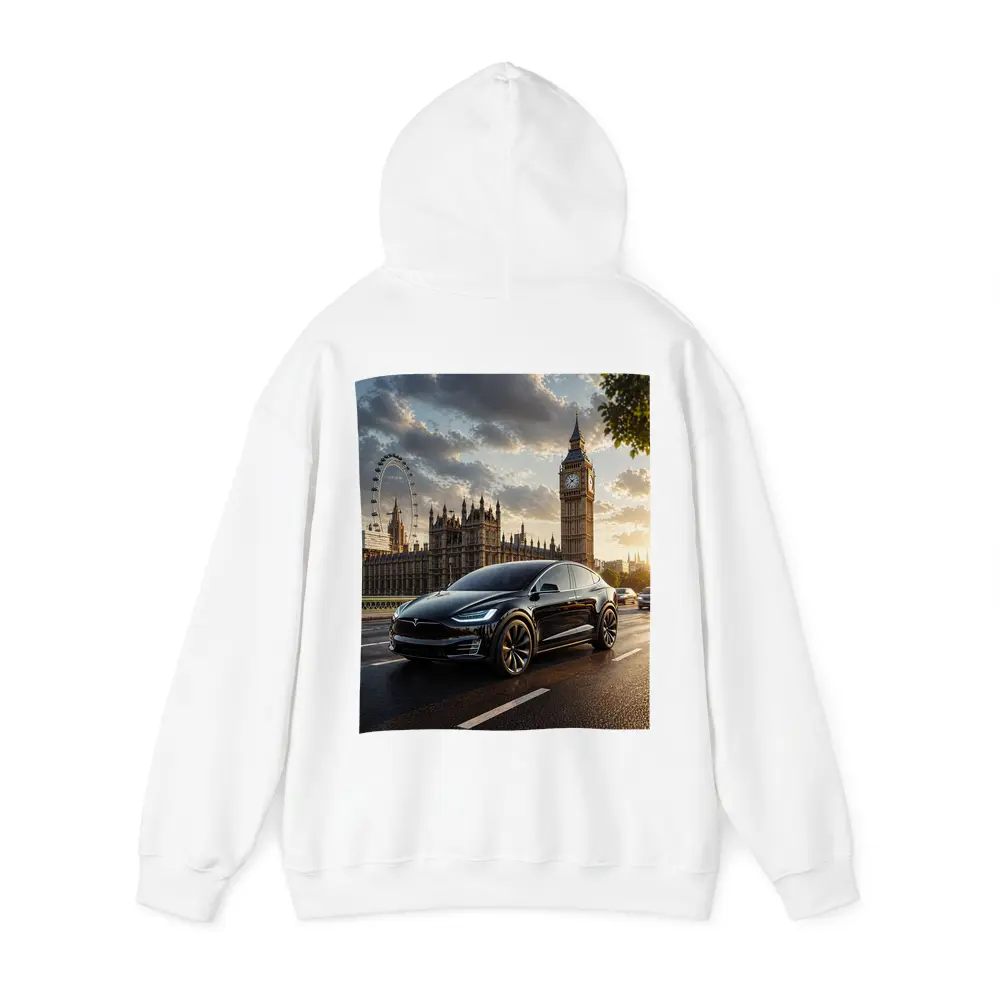 Tesla Model X Black London Big Ben – Hoodies