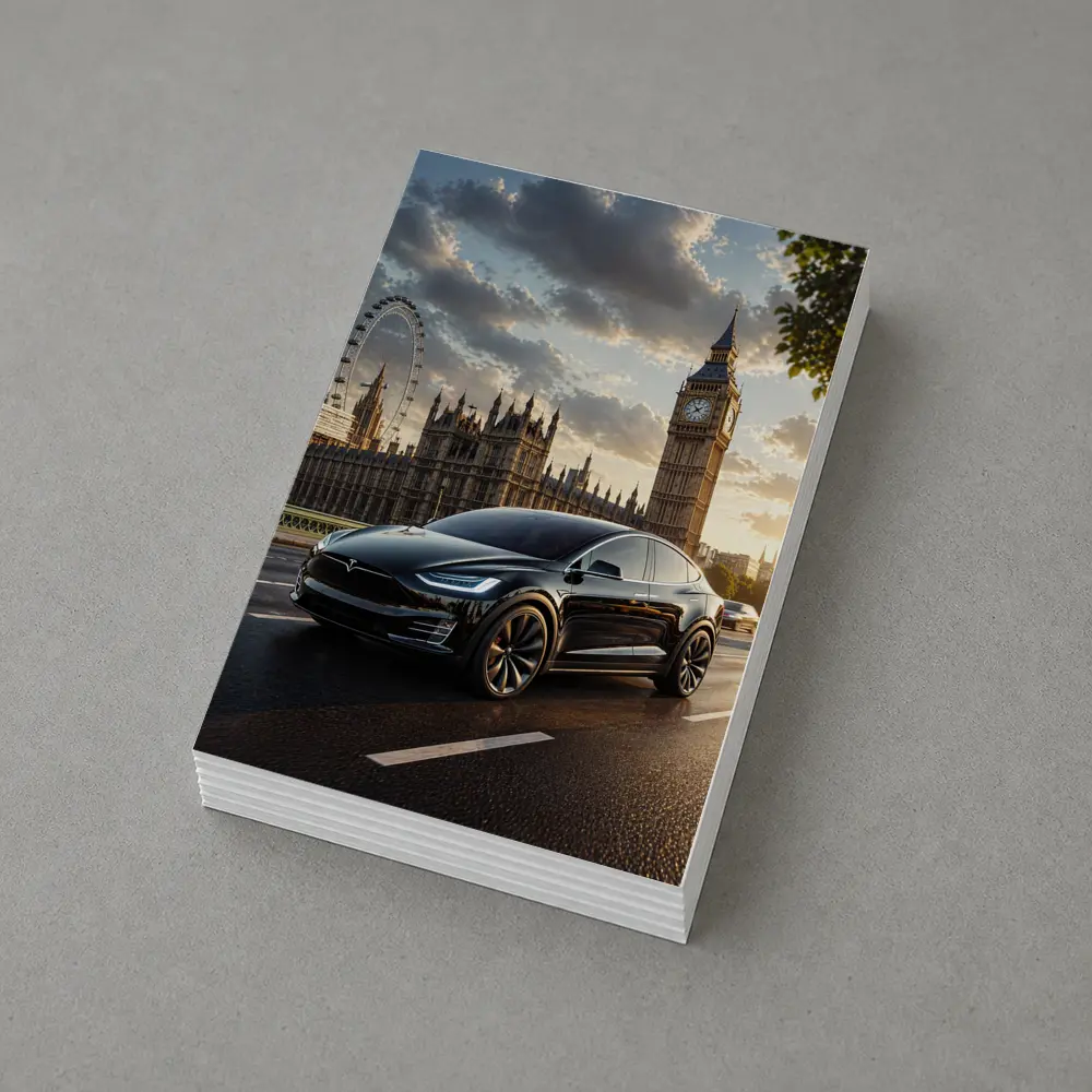 Tesla Model X Black London Big Ben – Postcards