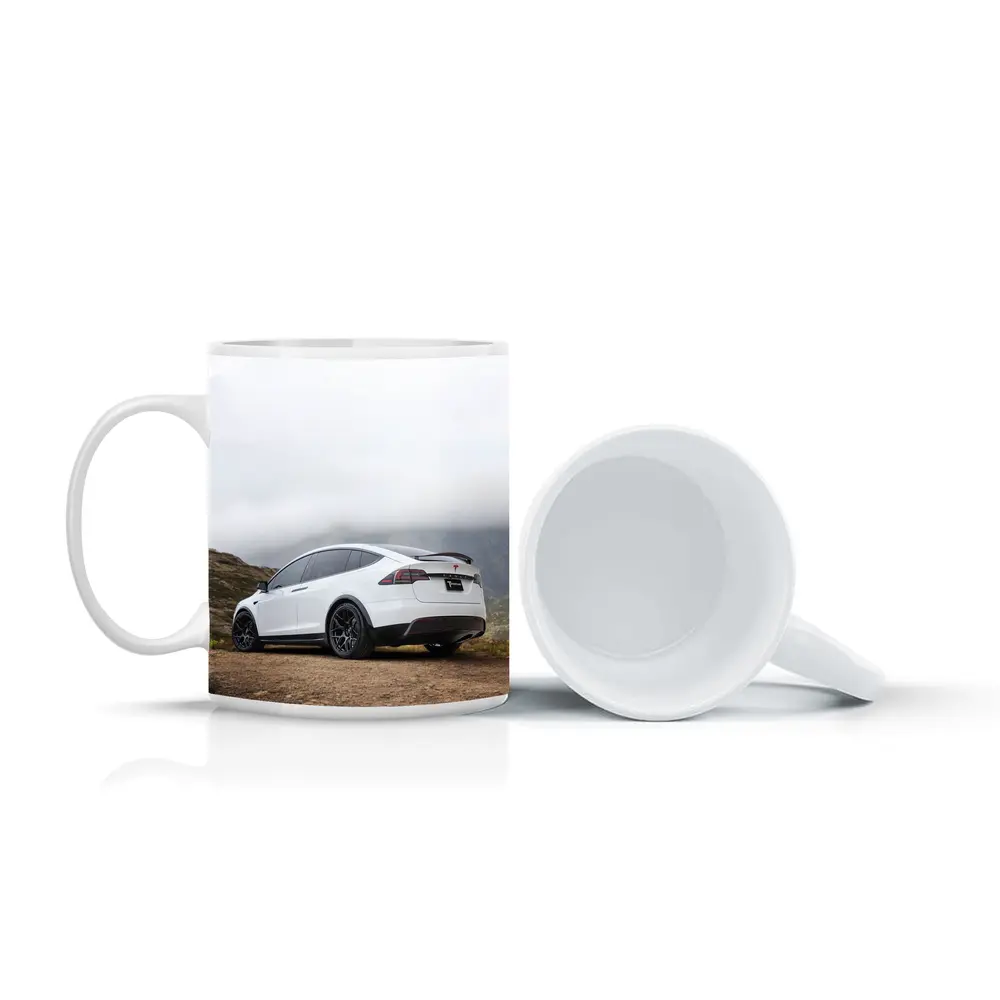 Tesla Model X White Misty Mountain Road – Mugs