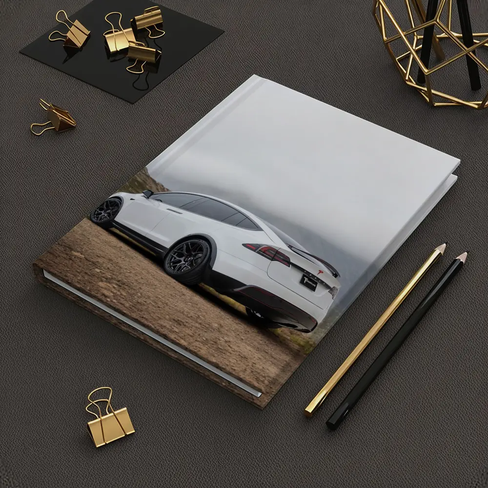 Tesla Model X White Misty Mountain Road – Notebooks