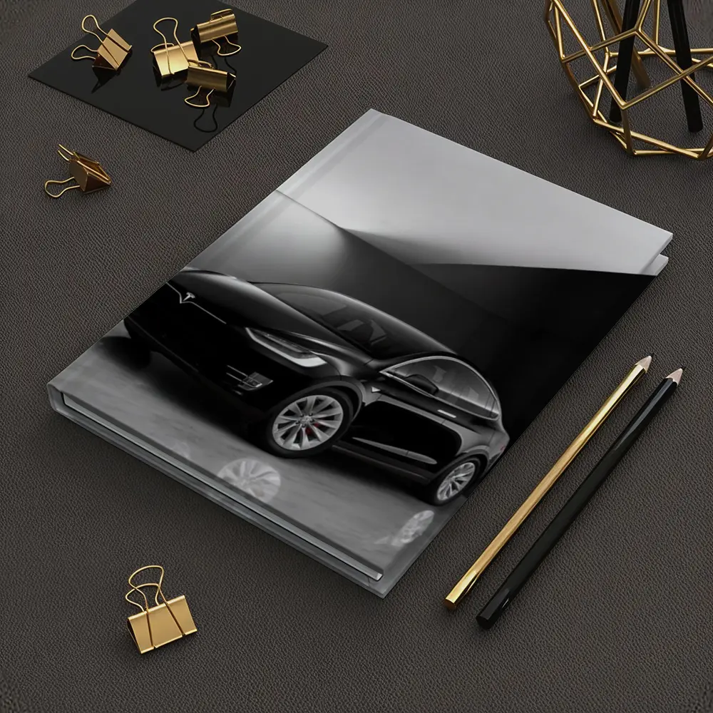 Tesla Model X Black On Marble Floor – Notebooks