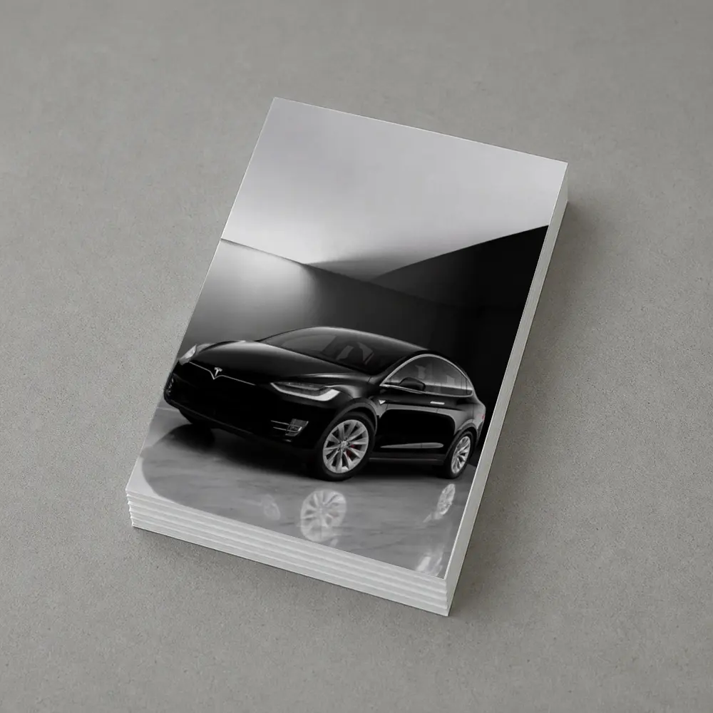 Tesla Model X Black On Marble Floor – Postcards