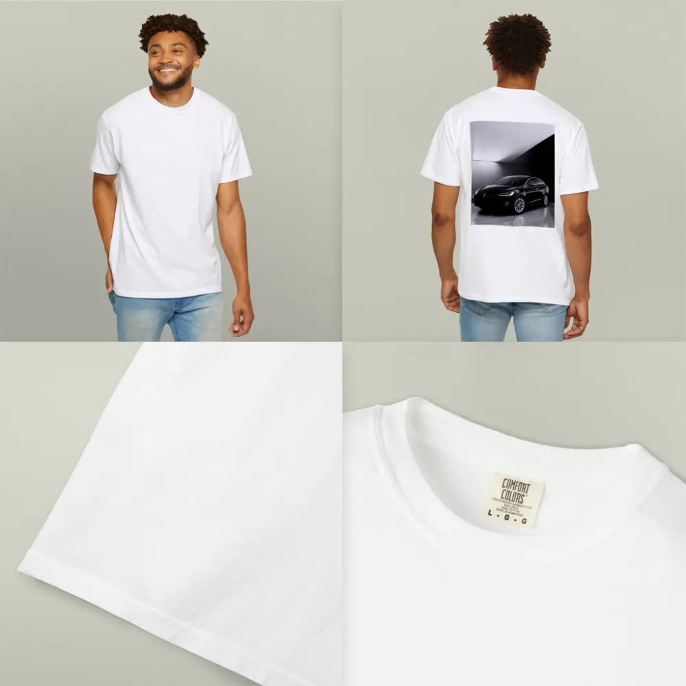 Tesla Model X Black On Marble Floor – T-Shirts