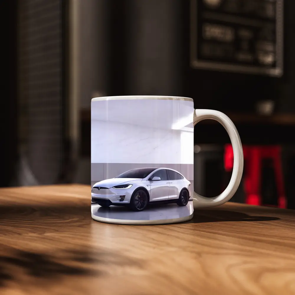 Tesla Model X White Marble Showroom – Mugs