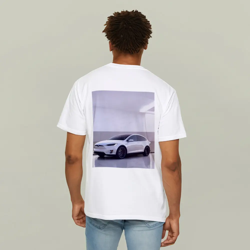 Tesla Model X White Marble Showroom – T-Shirts