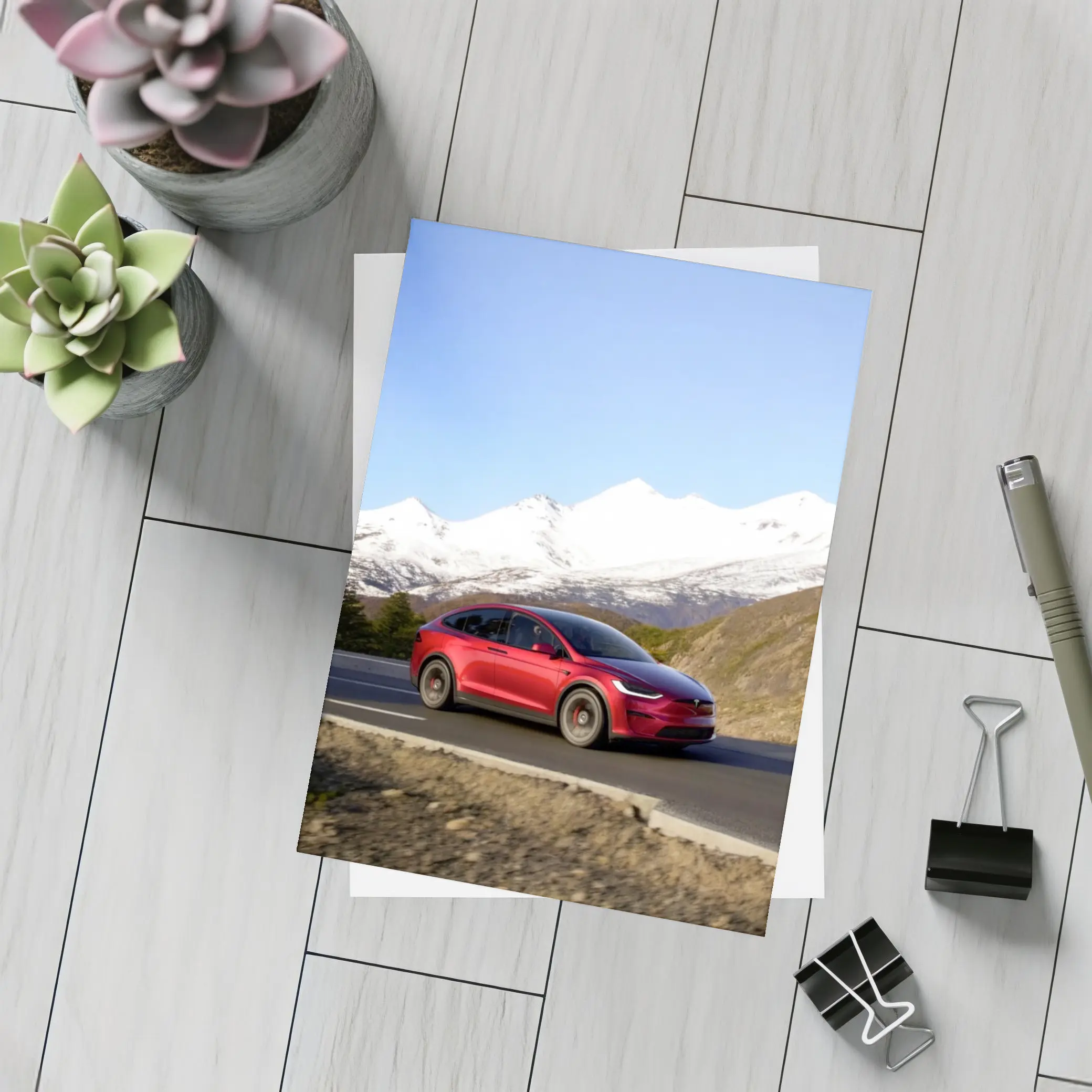 Tesla Model X Red Mountain Road Drive – Postcards