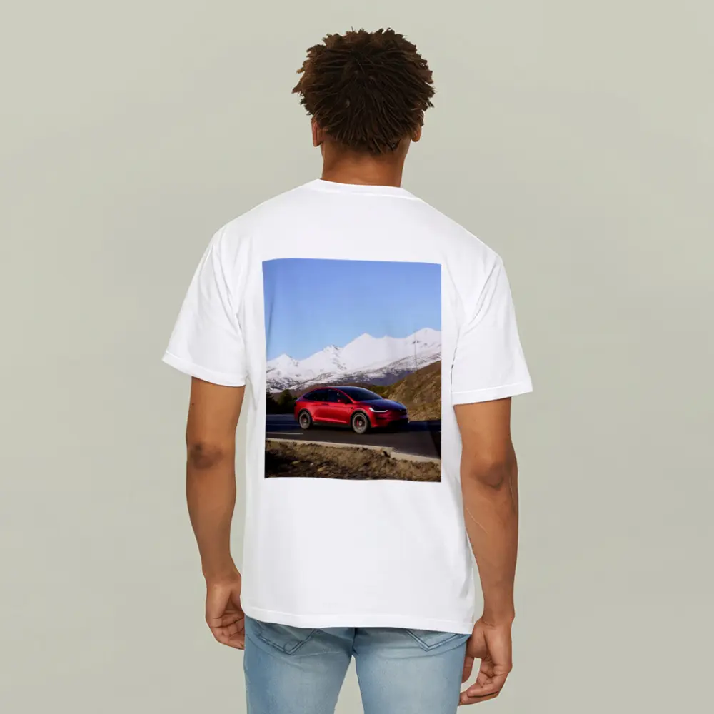 Tesla Model X Red Mountain Road Drive – T-Shirts