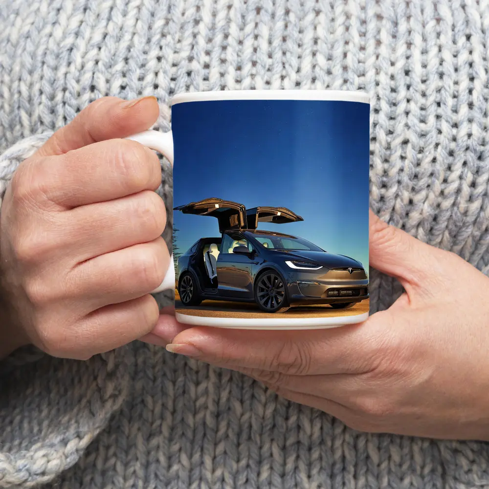 Tesla Model X Falcon Wings Night Sky – Mugs