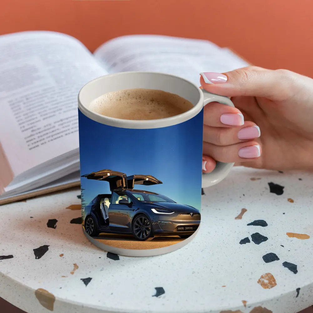 Tesla Model X Falcon Wings Night Sky – Mugs