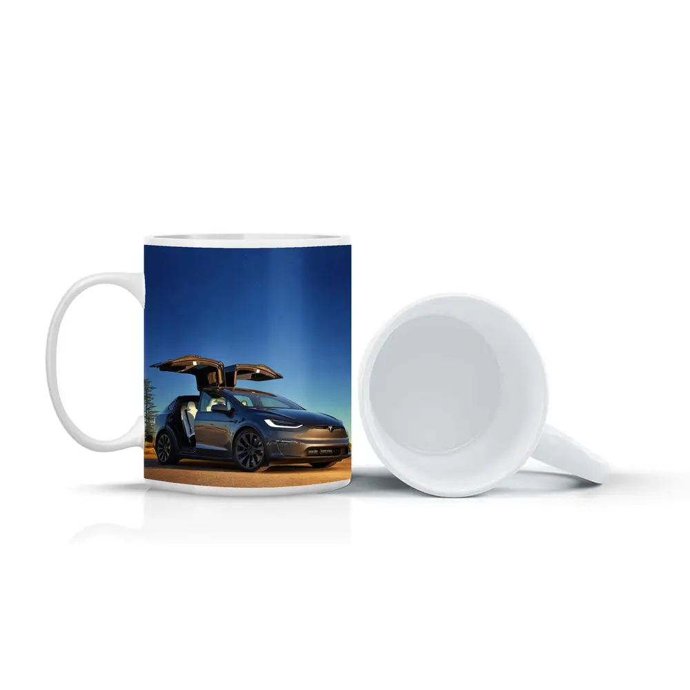 Tesla Model X Falcon Wings Night Sky – Mugs