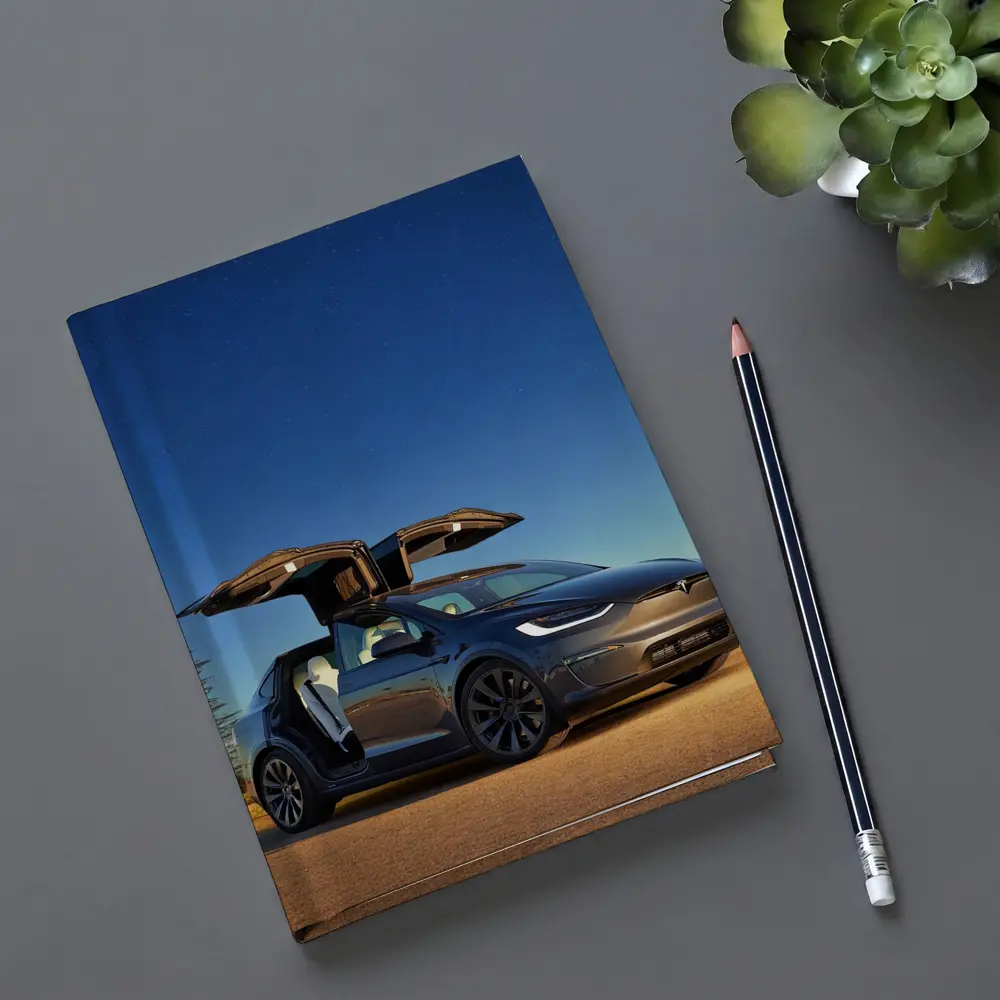 Tesla Model X Falcon Wings Night Sky – Notebooks