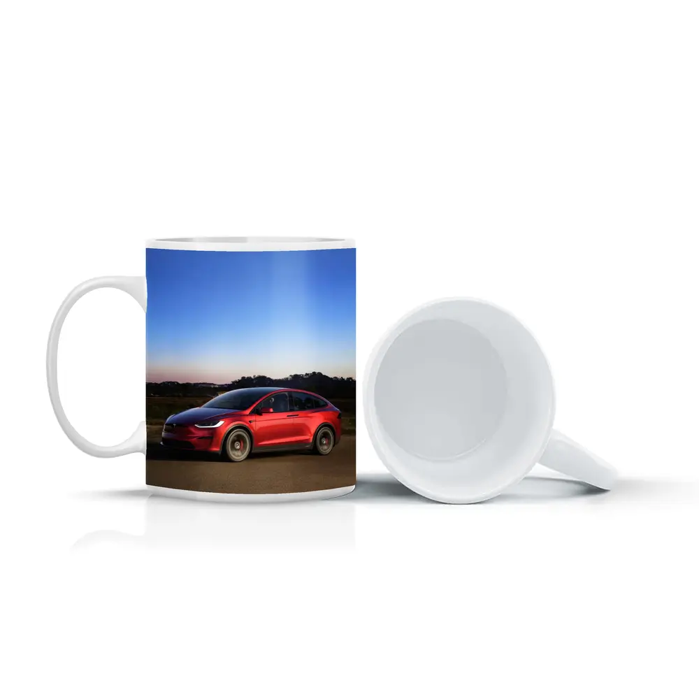 Tesla Model X Red Dusk Road Drive – Mugs