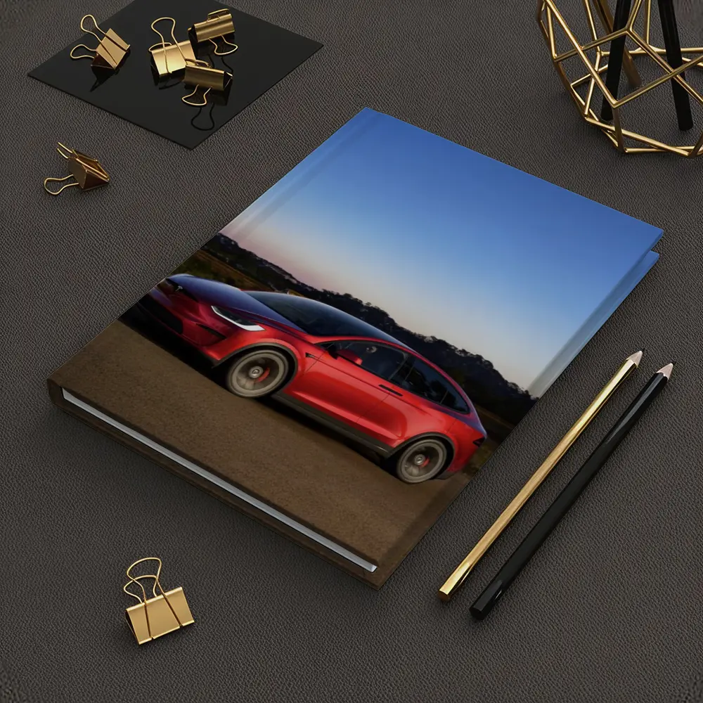 Tesla Model X Red Dusk Road Drive – Notebooks