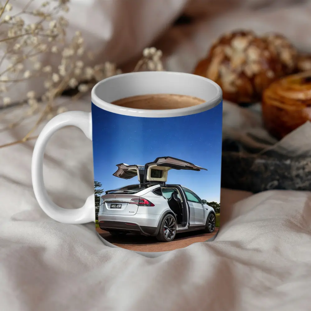 Tesla Model X Falcon Wings Night Sky – Mugs