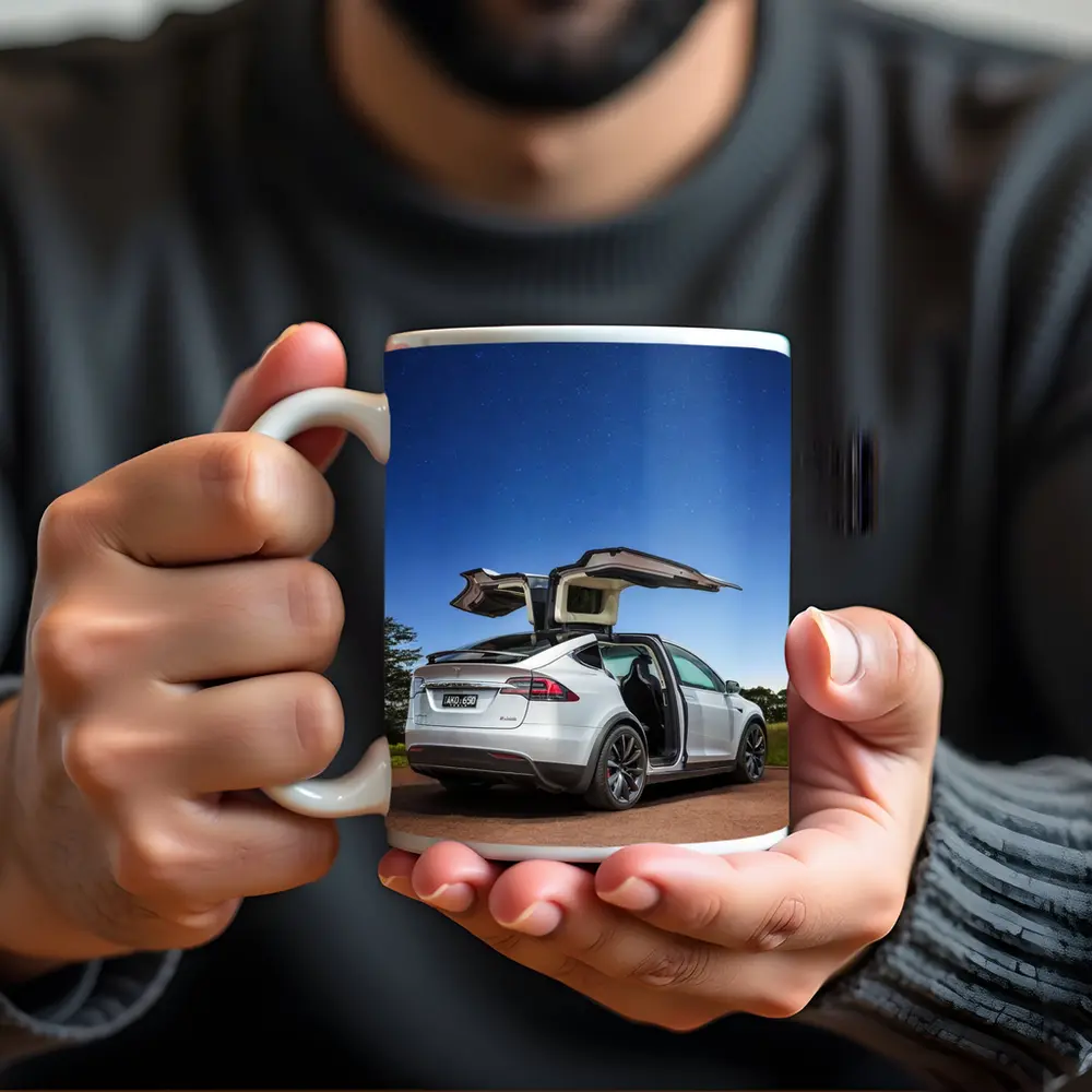 Tesla Model X Falcon Wings Night Sky – Mugs