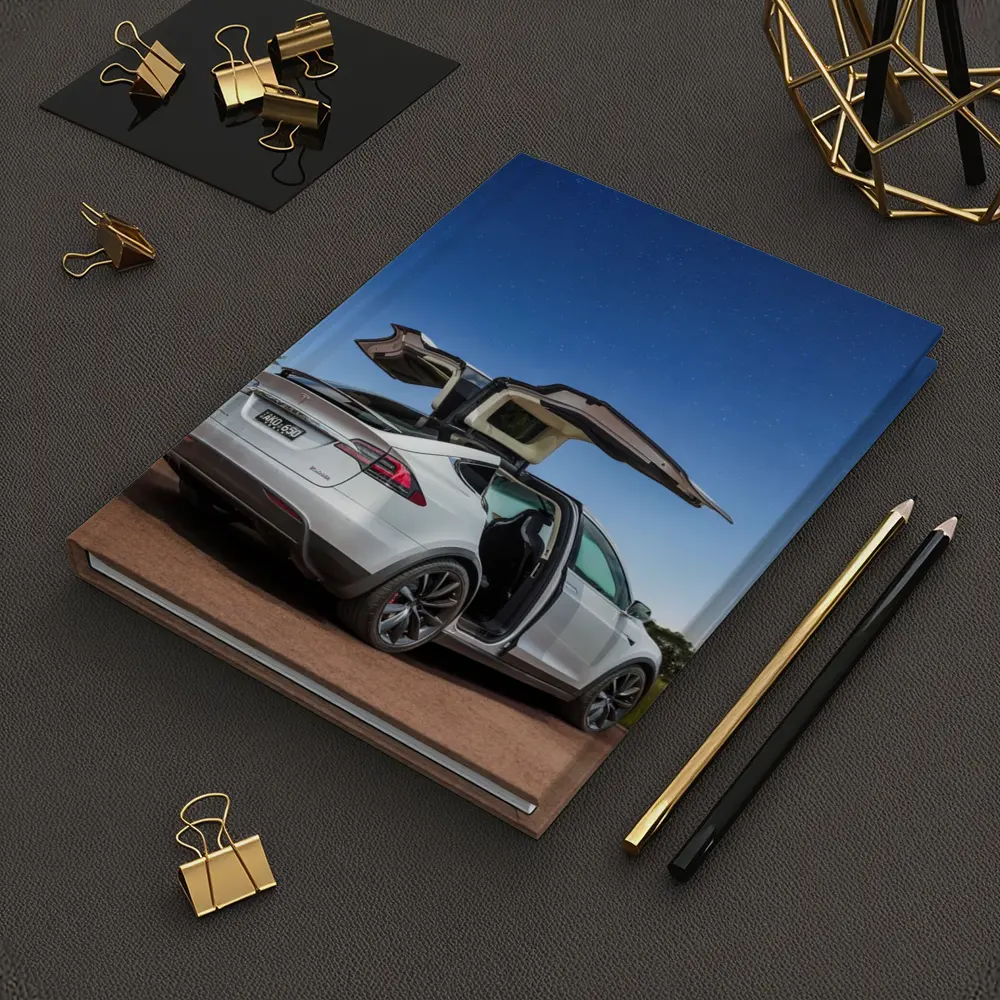 Tesla Model X Falcon Wings Night Sky – Notebooks