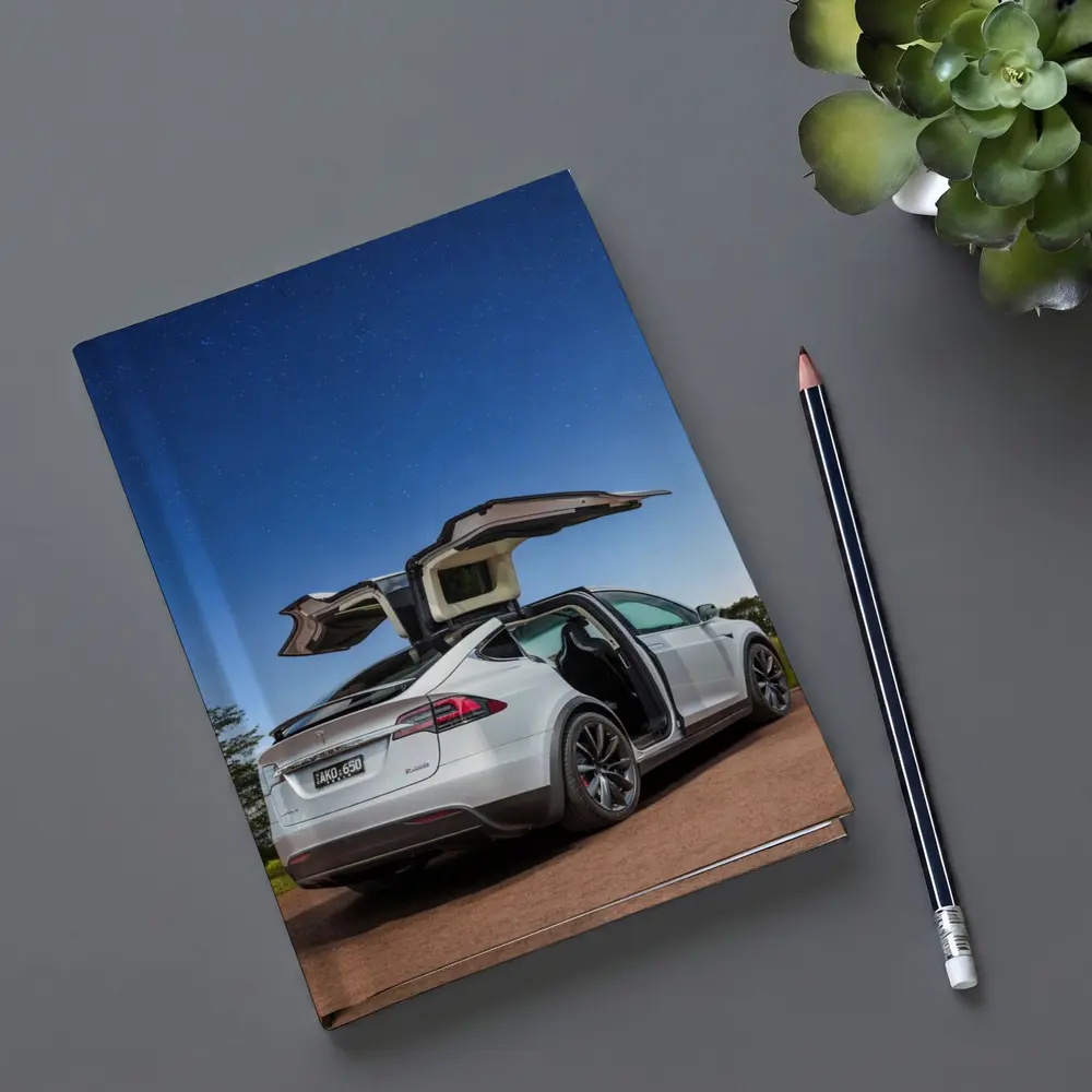 Tesla Model X Falcon Wings Night Sky – Notebooks