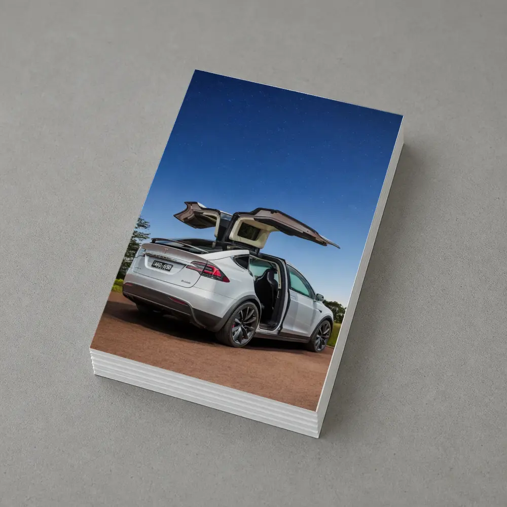 Tesla Model X Falcon Wings Night Sky – Postcards