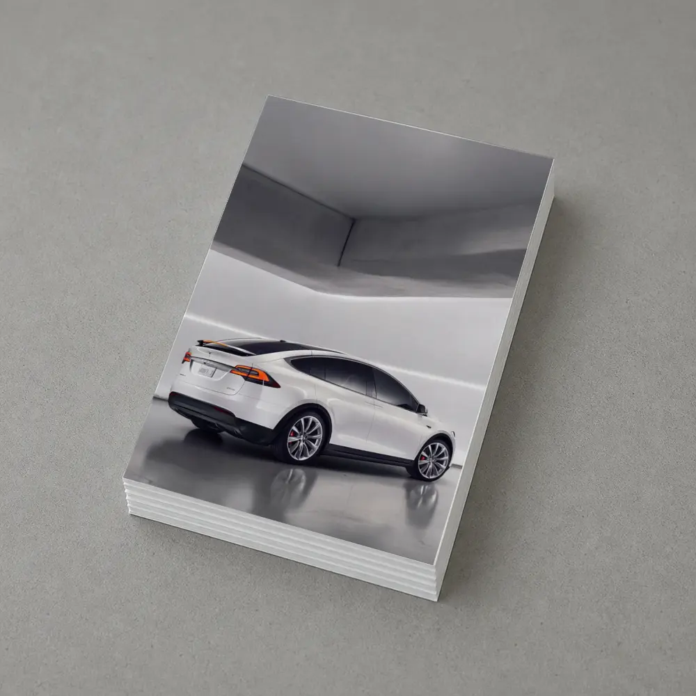 Tesla Model X White Studio Minimal Background – Postcards