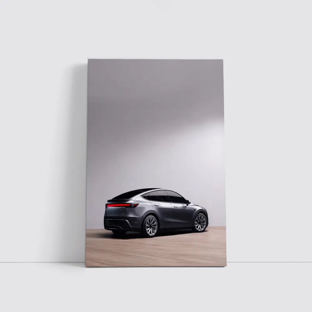 Tesla Model Y Gray Studio Background – Wall Art