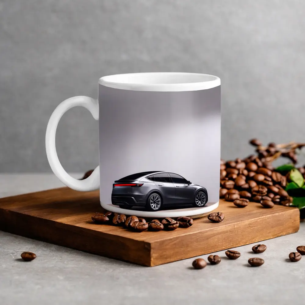 Tesla Model Y Gray Studio Background – Mugs