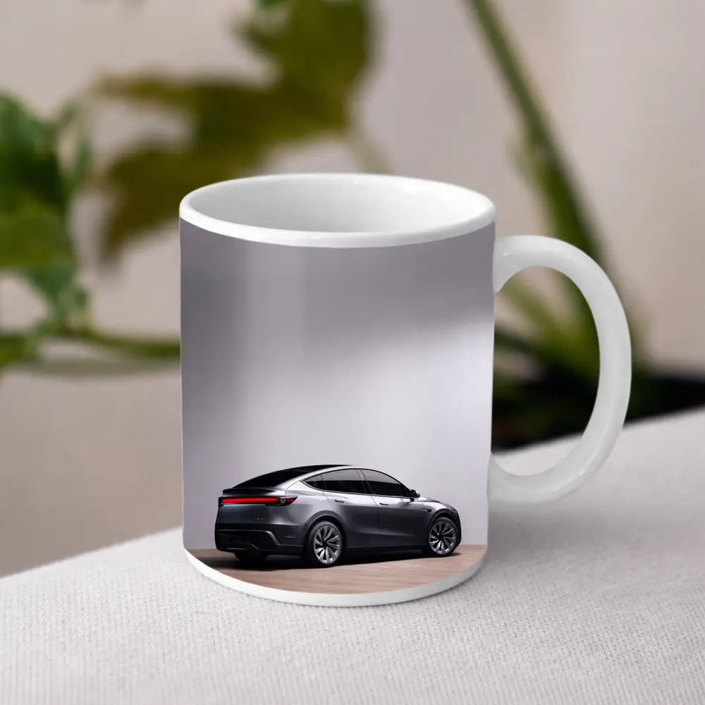 Tesla Model Y Gray Studio Background – Mugs