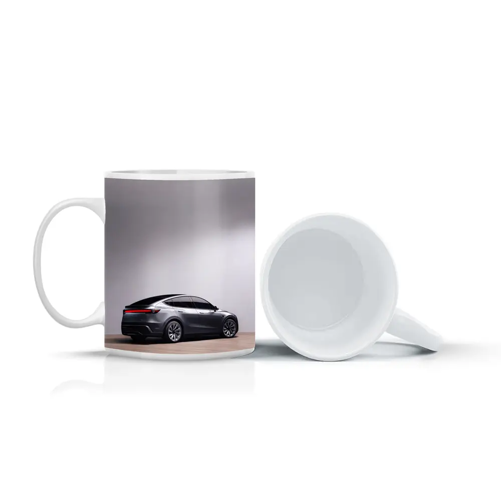 Tesla Model Y Gray Studio Background – Mugs