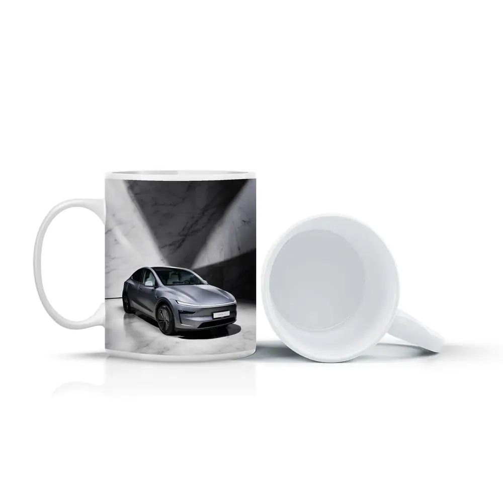 Tesla Model Y Silver Marble Studio Setting – Mugs