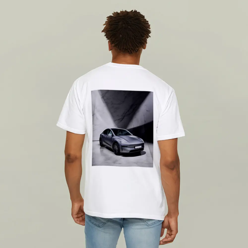 Tesla Model Y Silver Marble Studio Setting – T-Shirts