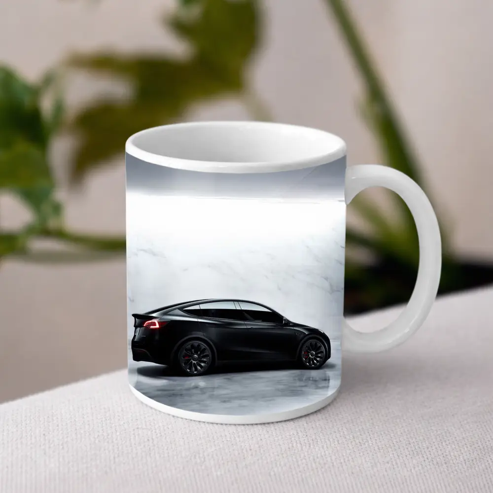 Tesla Model Y Black Matte Marble Studio – Mugs