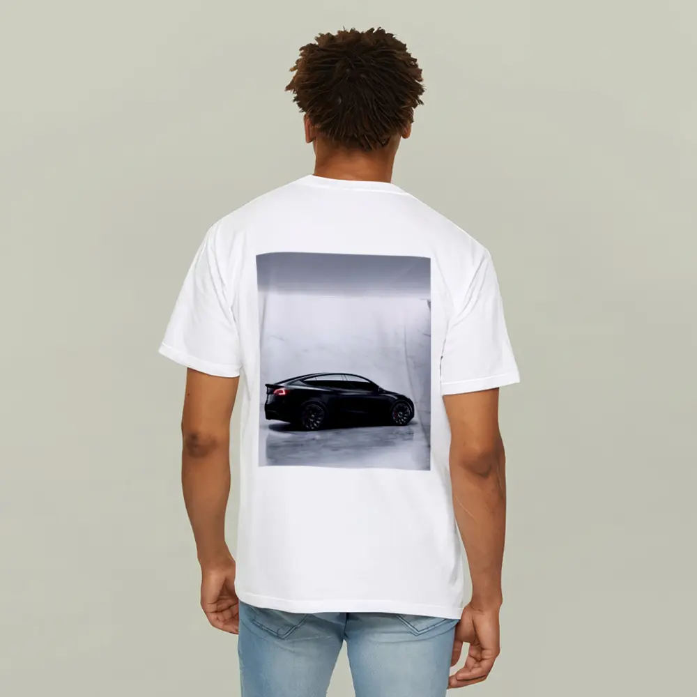 Tesla Model Y Black Matte Marble Studio – T-Shirts