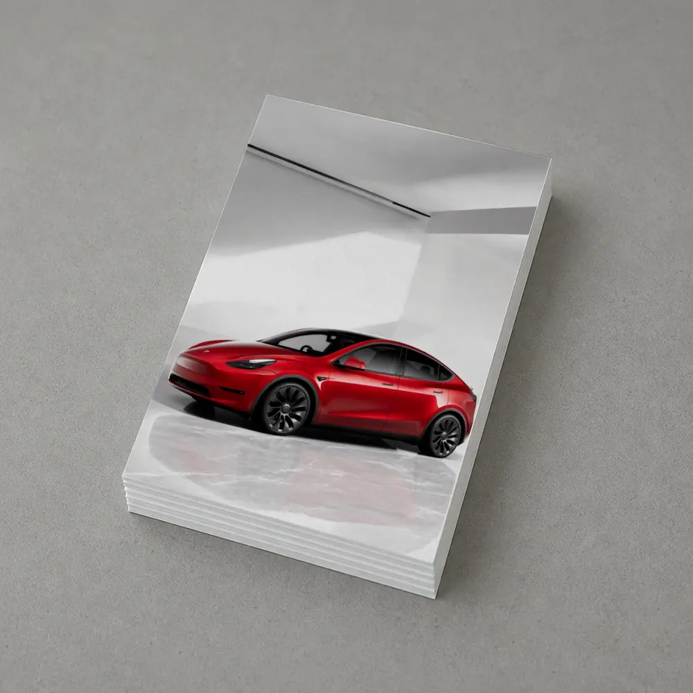Tesla Model Y Red Car White Studio – Postcards